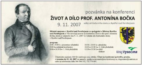 Konference: Život a dílo profesora Antonína Bočka