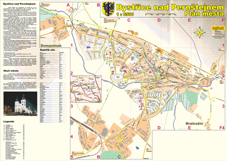 Mapa Města Bystřice nad Pernštejnem