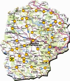 Mapa mikroregionu Bystřicko