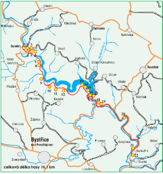 Mapa Svratecké vodohospodářské naučné stezky
