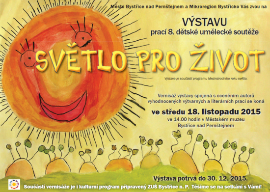 Pozvánka na výstavu prací 8. dětské umělecké soutěže