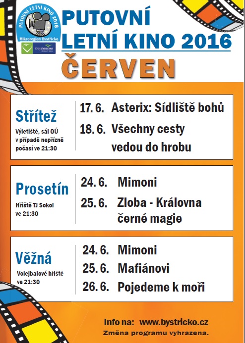Putovní letní kino 2016 startuje!