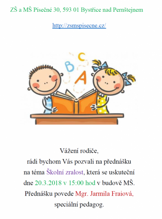 Školní zralost - přednáška