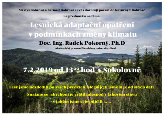 Přednáška na téma lesnická adaptační opatření v podmínkách změny klimatu