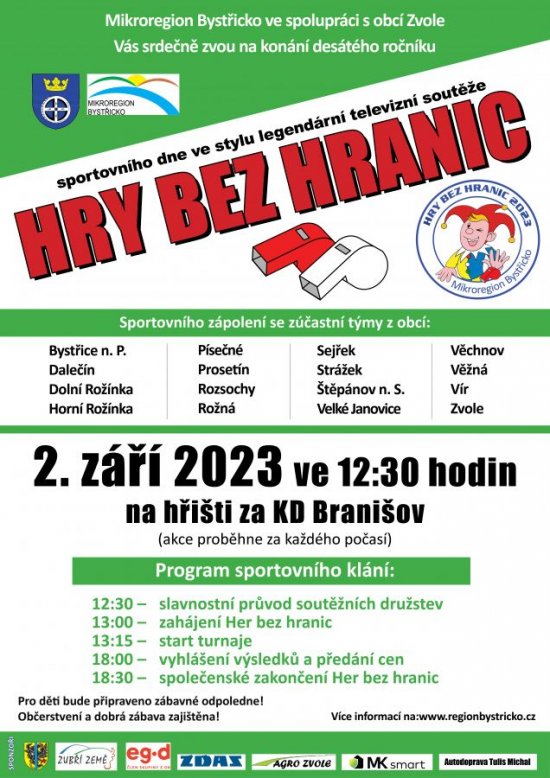 Hry bez hranic 2023 se blíží! Již 2.9.2023!